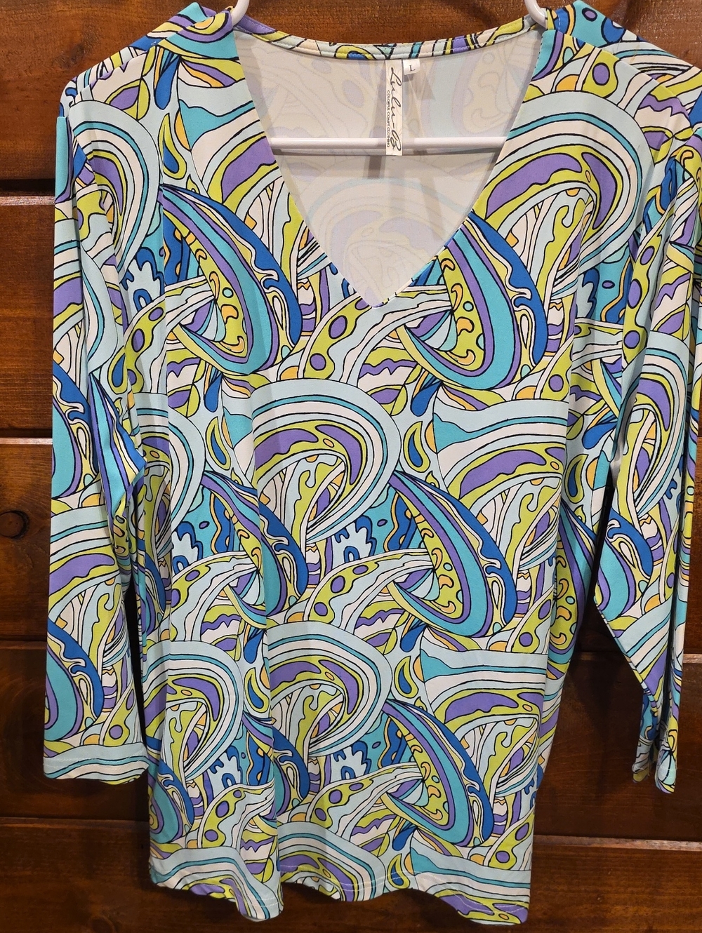 Lulu B Multicolor Paisley V-Neck Top